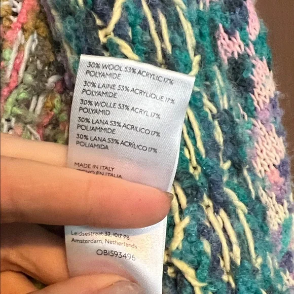Anthropologie Stained Glass Multicolor Patterned Women's Sweater S Rare HTF - Picture 4 of 8